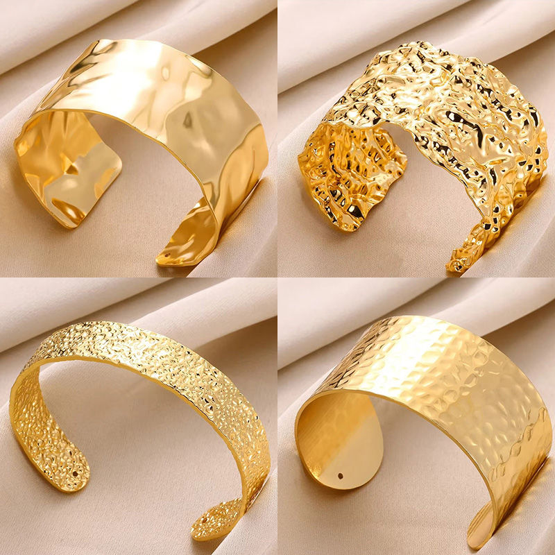 Exquisite Classic Bump Pattern Openning Bangles Bracelet For Women Cuff Bracelet