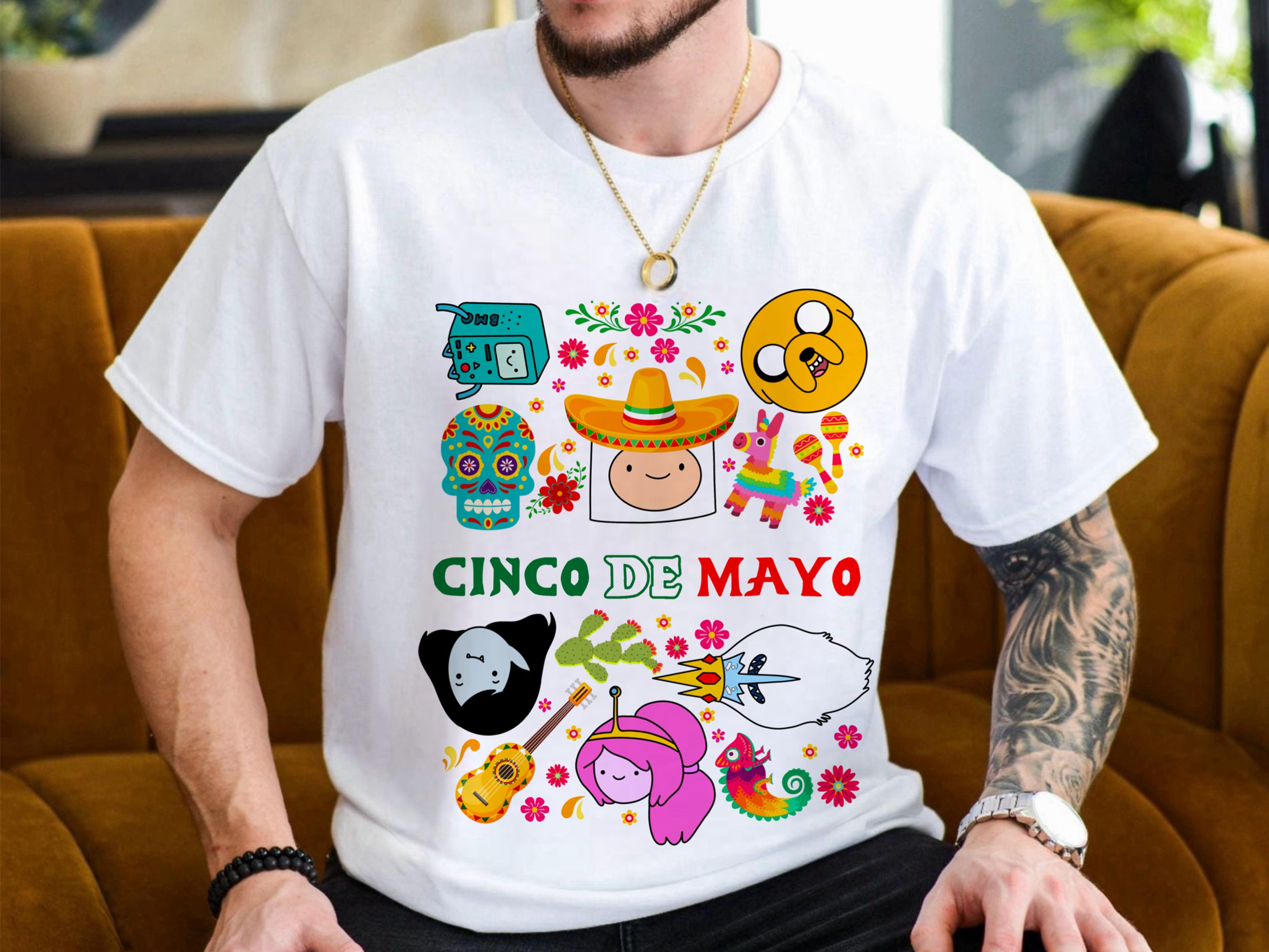 Adventure Time Cinco De Mayo Shirt | Finn The Human Jake The Dog BMO Marceline