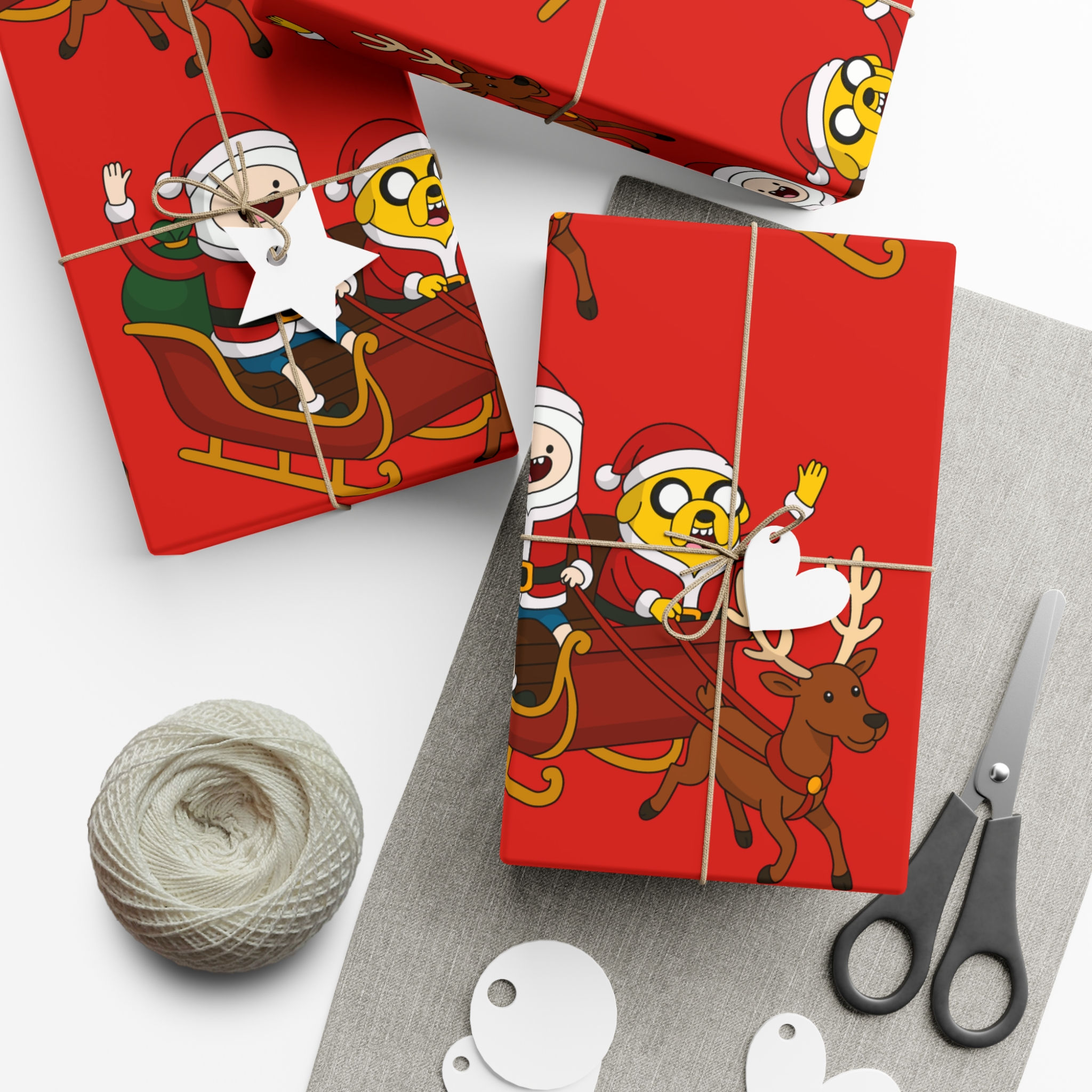 Adventure Time Christmas Wrapping Paper Finn Jake Gift Wrap Papers