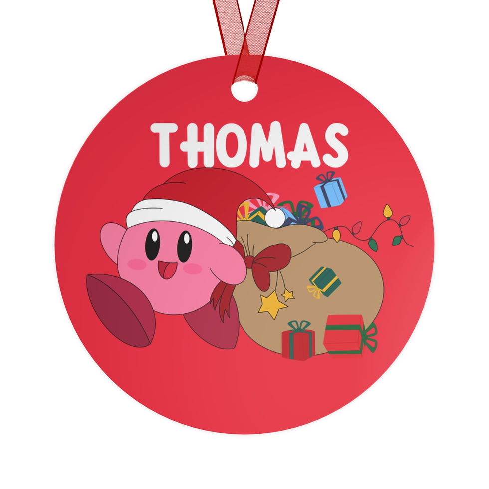 Thumbnail: Kirby Custom Name Metal Ornaments