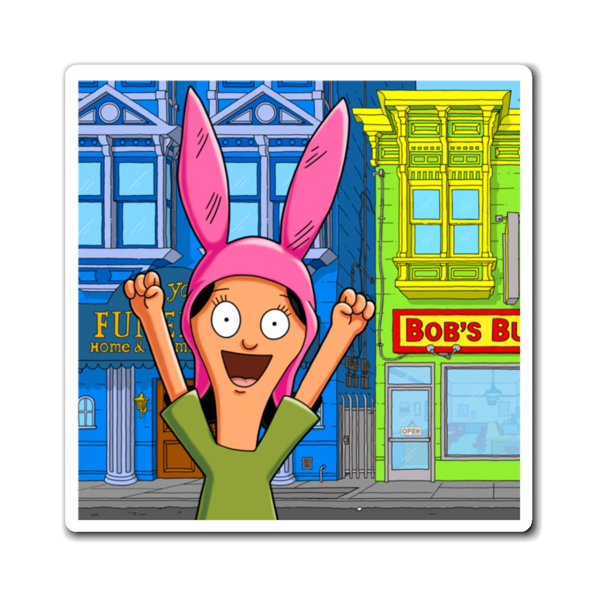Bob's Burgers Magnet | Louise Belcher Magnets Tina Louise Gene Bob Linda Belcher