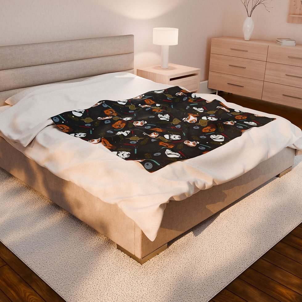 Thumbnail: Star Wars Blanket | Yoda Chewbacca Death Star Blanket For Her For Him