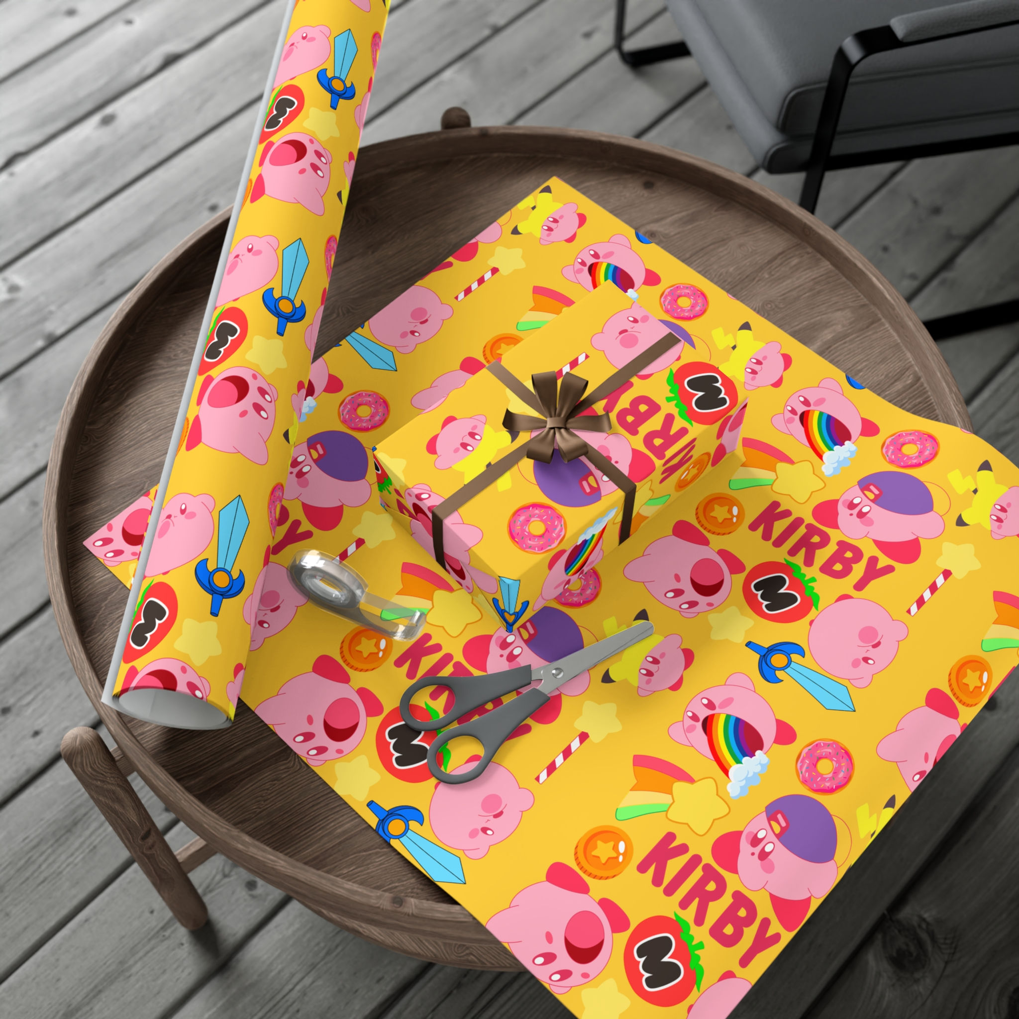 Kirby Wrapping Paper | Kirby Gift Wrap Papers Birthday Celebration Gift For Her