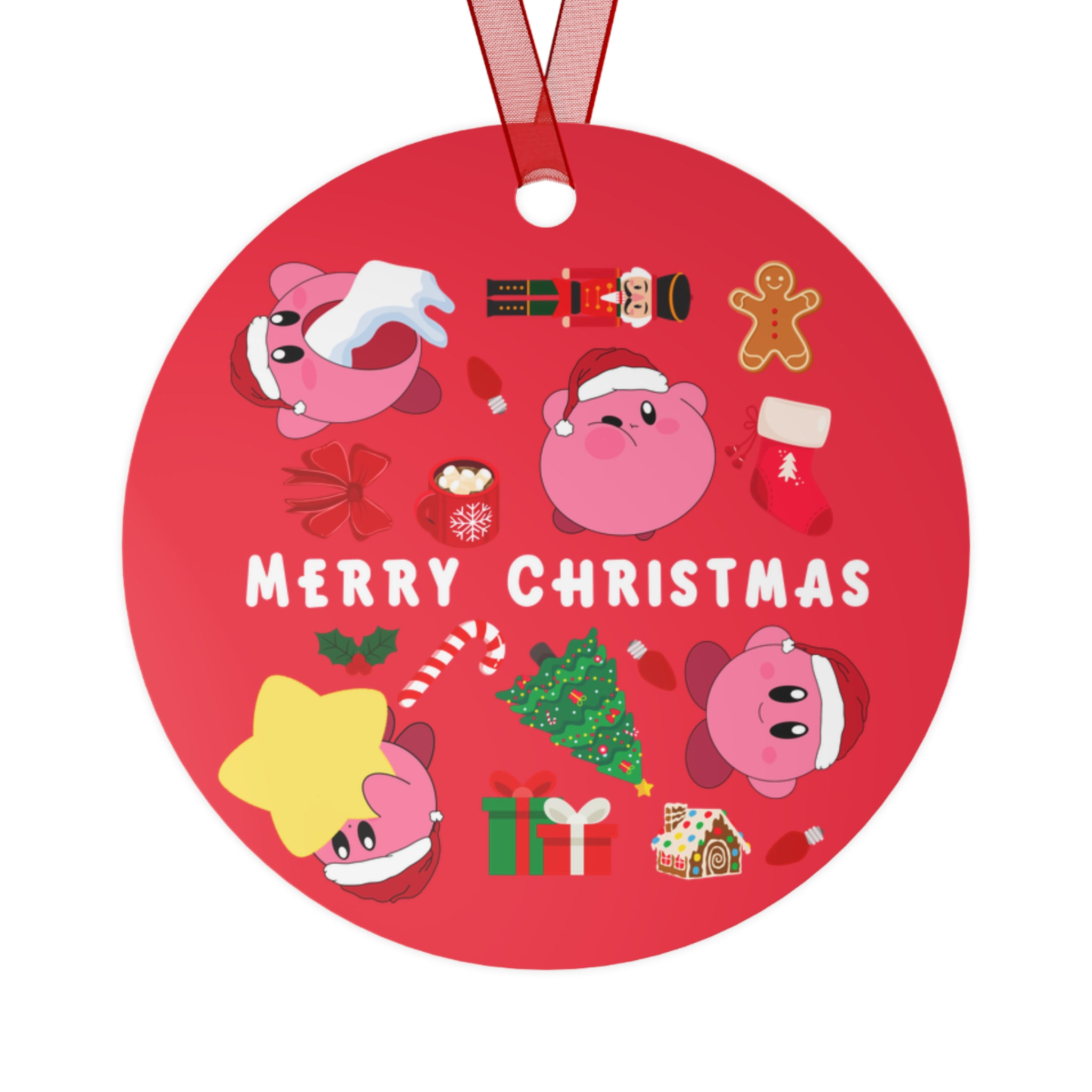 Kirby Christmas Metal Ornaments