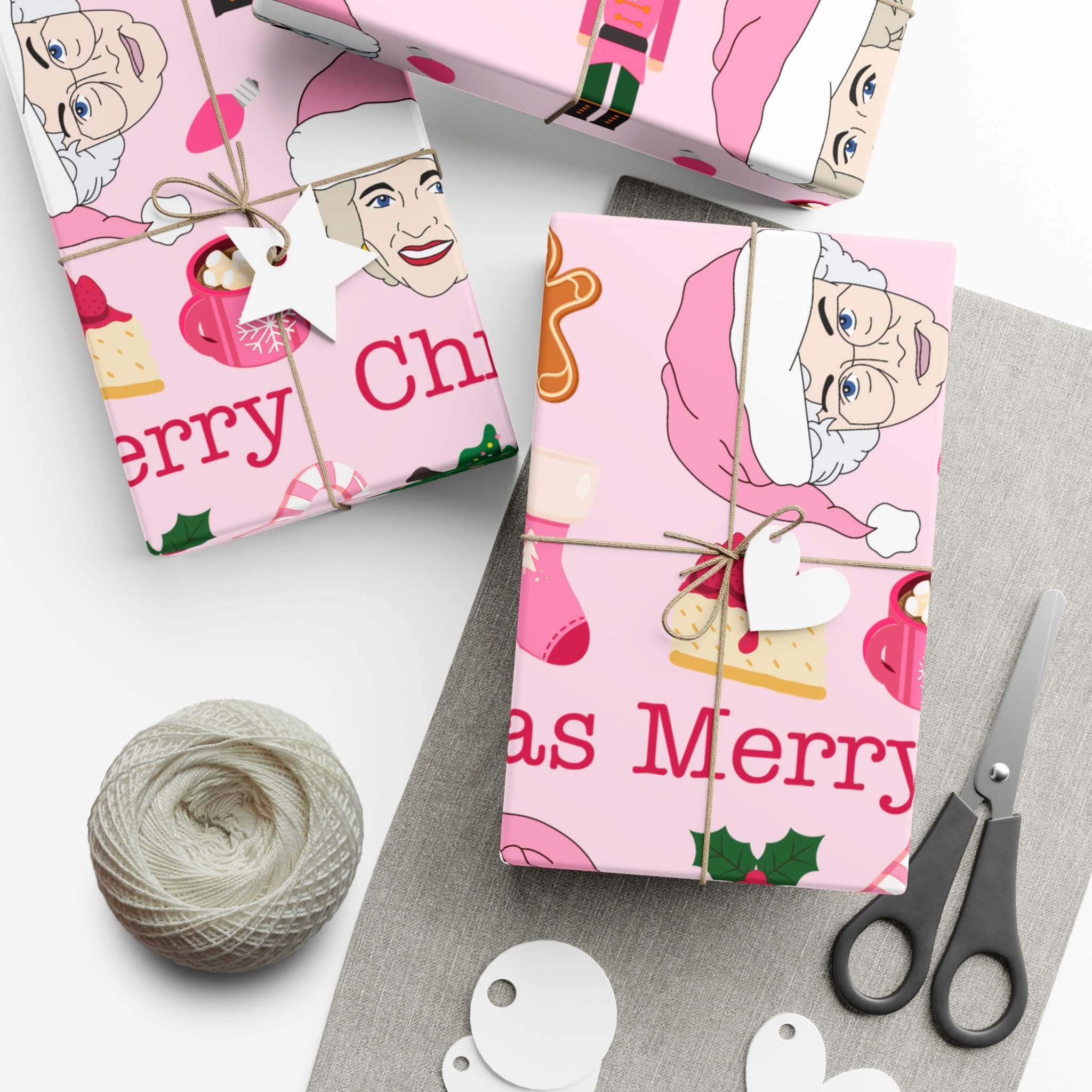 The Golden Girls Pink Christmas Wrapping Paper Christmas Gift Wrap Papers