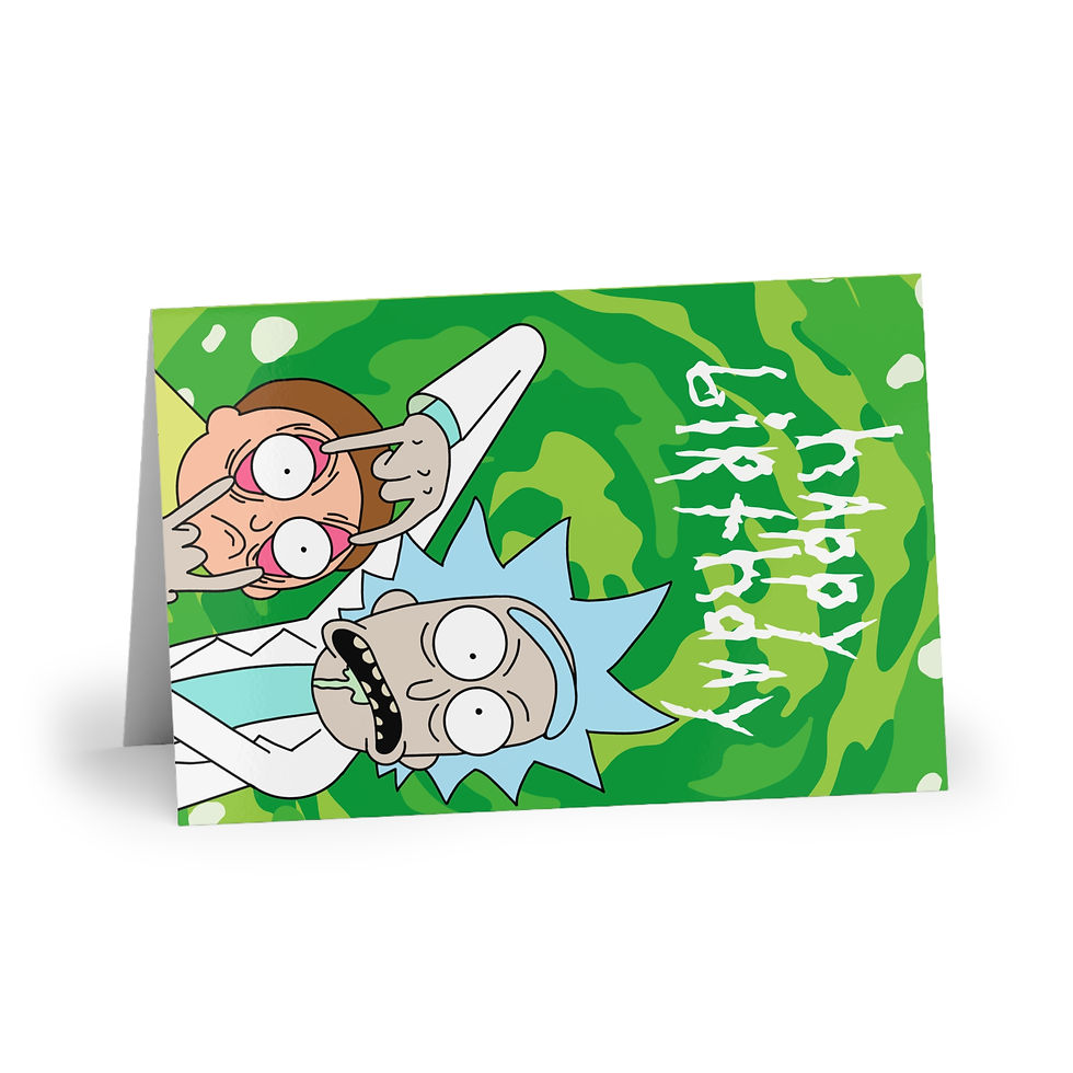 Thumbnail: Rick And Morty Birthday Card | Happy Birthday Rick Morty Cartoon Greeting Card