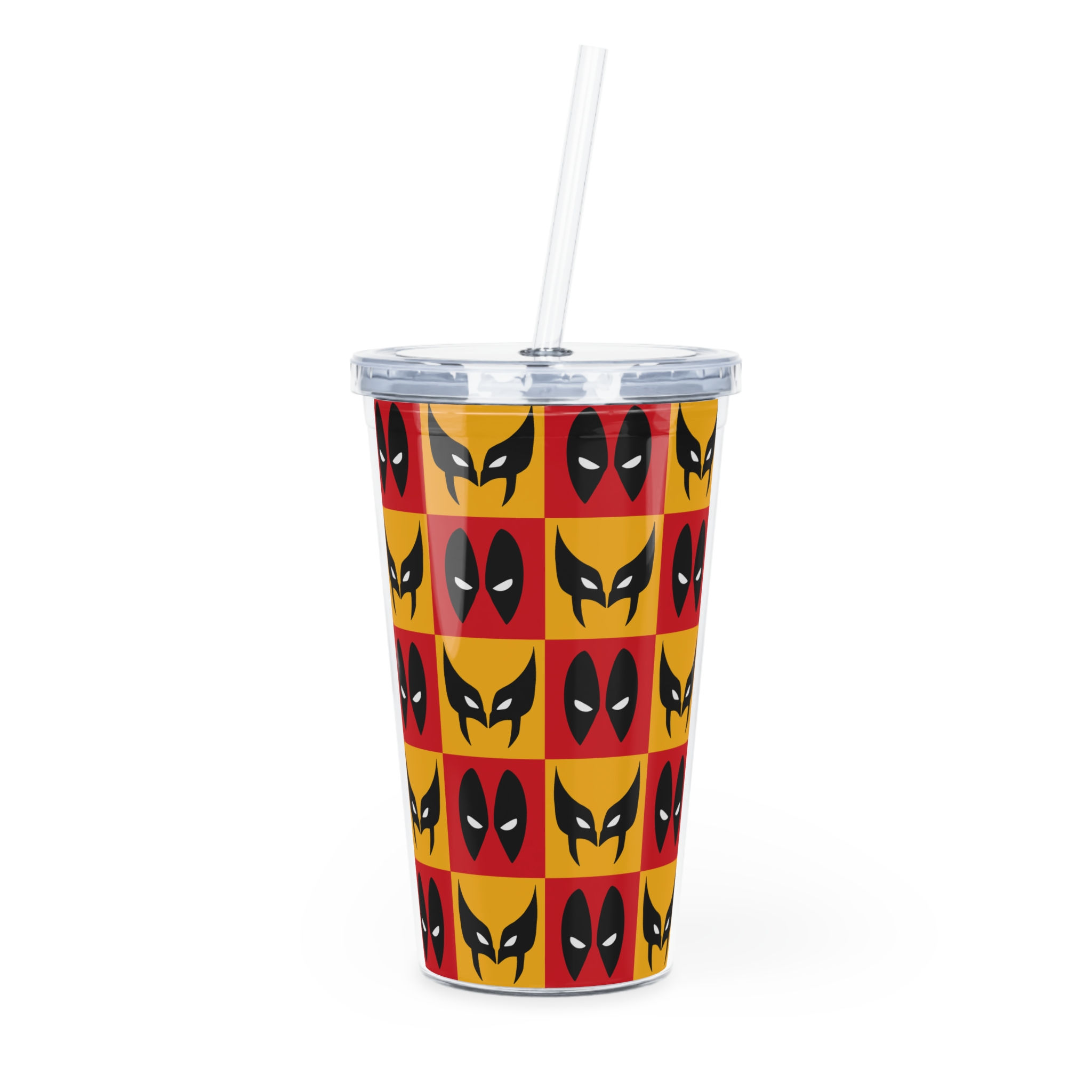 Wolverine Deadpool Tumbler | Superhero Plastic Tumbler with Straw For Him Her