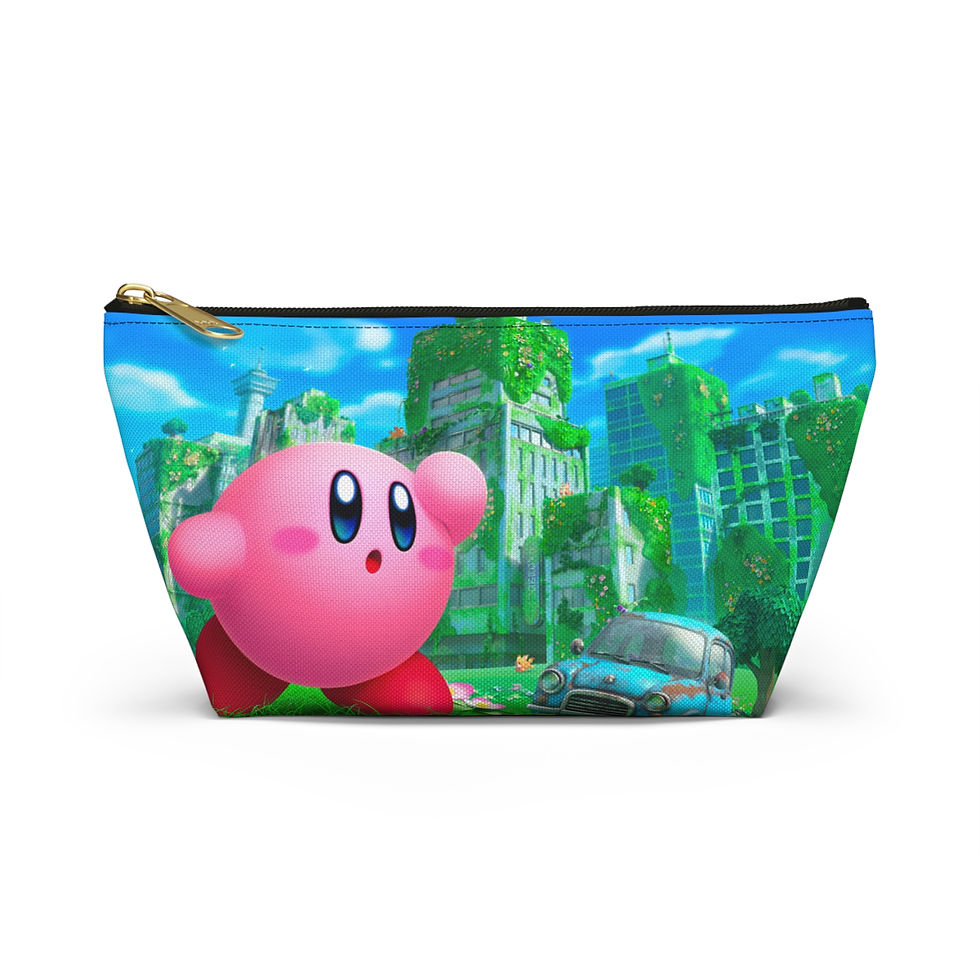 Thumbnail: Kirby Pouch | Kirby Accessory Pouch w T-bottom Video Games Gaming Cute Aesthetic