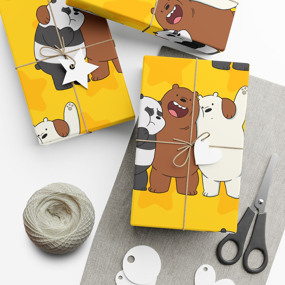 Thumbnail: We Bare Bears Wrapping Paper | Grizzly Panda Ice Bear Gift Wrap Papers Cartoon