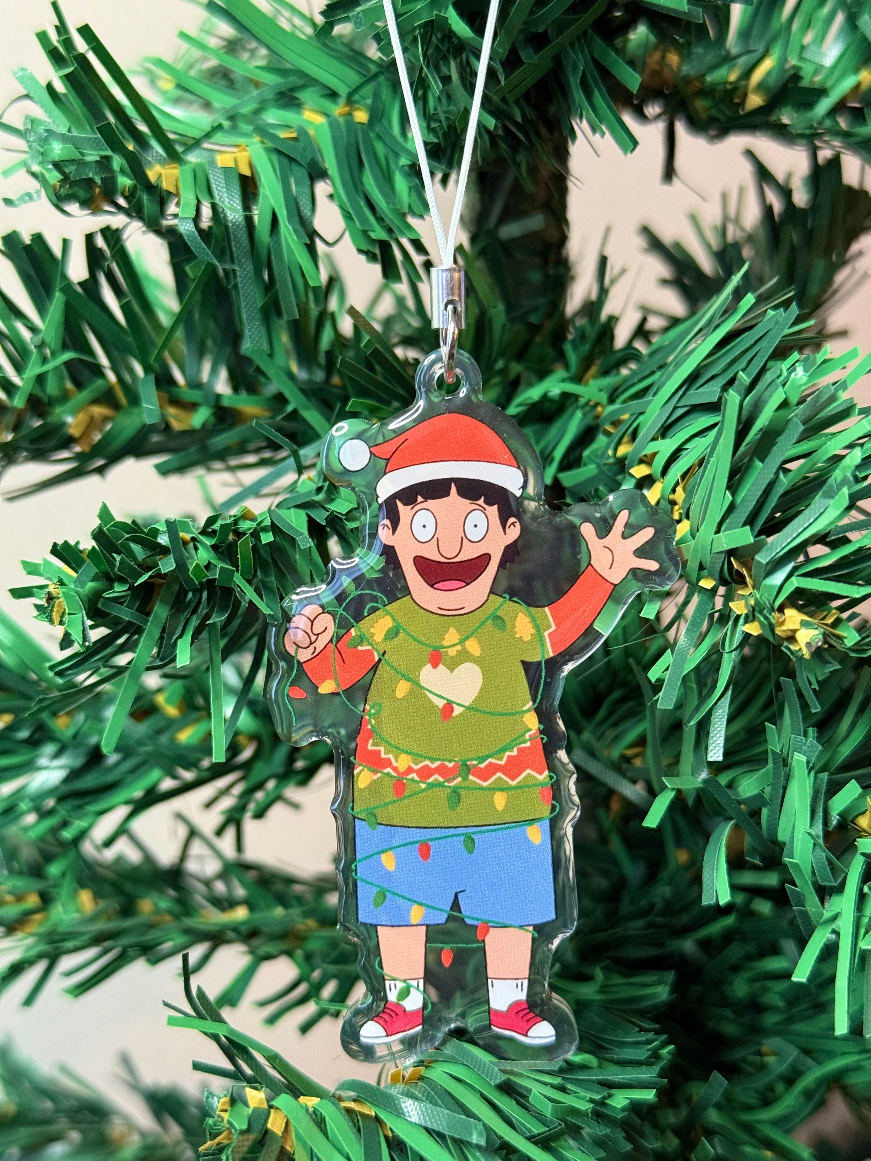 Gene Belcher Wrapped In Xmas Lights Bob's Burgers Christmas Ornament