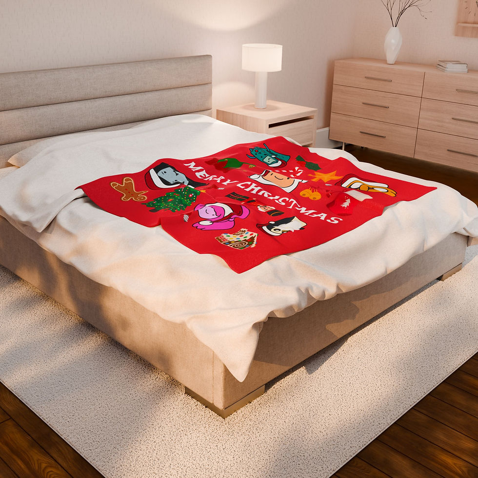 Thumbnail: Adventure Time Christmas Velveteen Plush Blanket