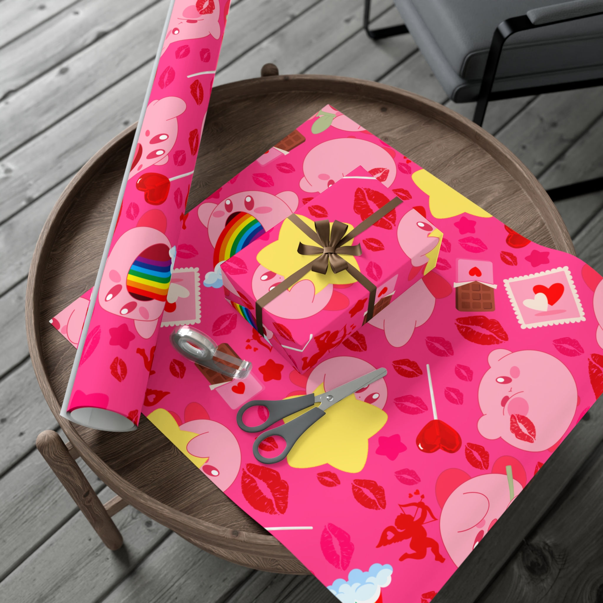 Kirby Valentine's Day Wrapping Day | Vday Kirby Gift Wrap Papers Vday For Her
