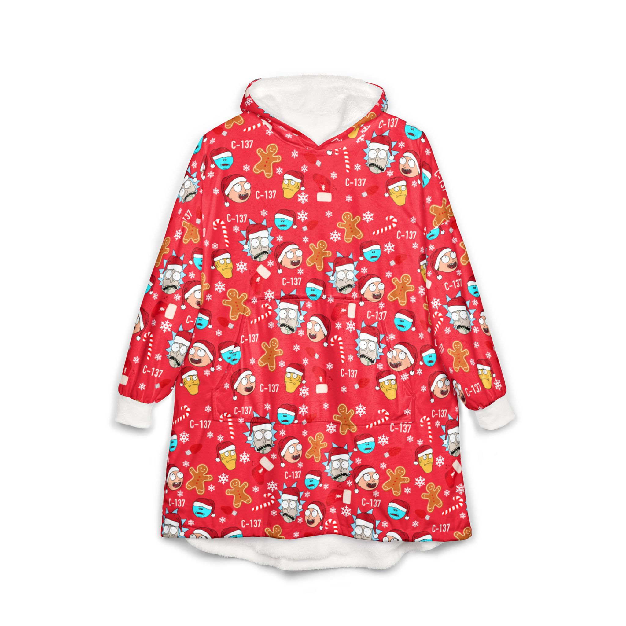 Rick And Morty Christmas Unisex Hooded Blanket