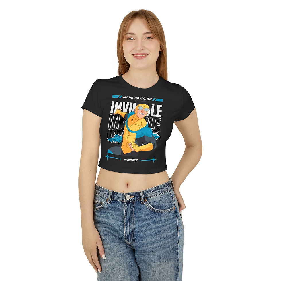 Thumbnail: Invincible Cropped Graphic Tee | Invincible Baby Tee For Her