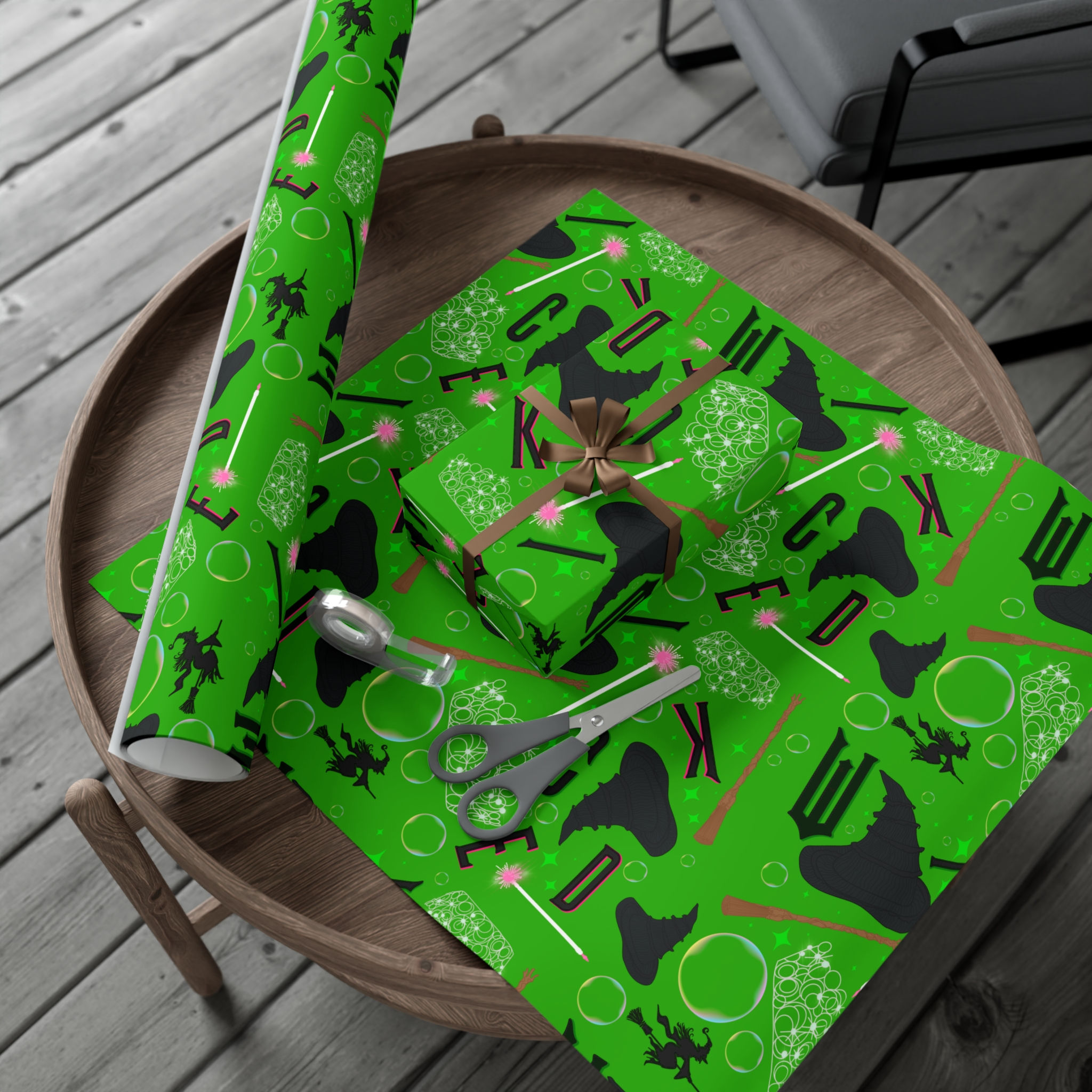 Wicked Wrapping Paper | Galinda Glinda Elphaba Witch Gift Wrap Papers