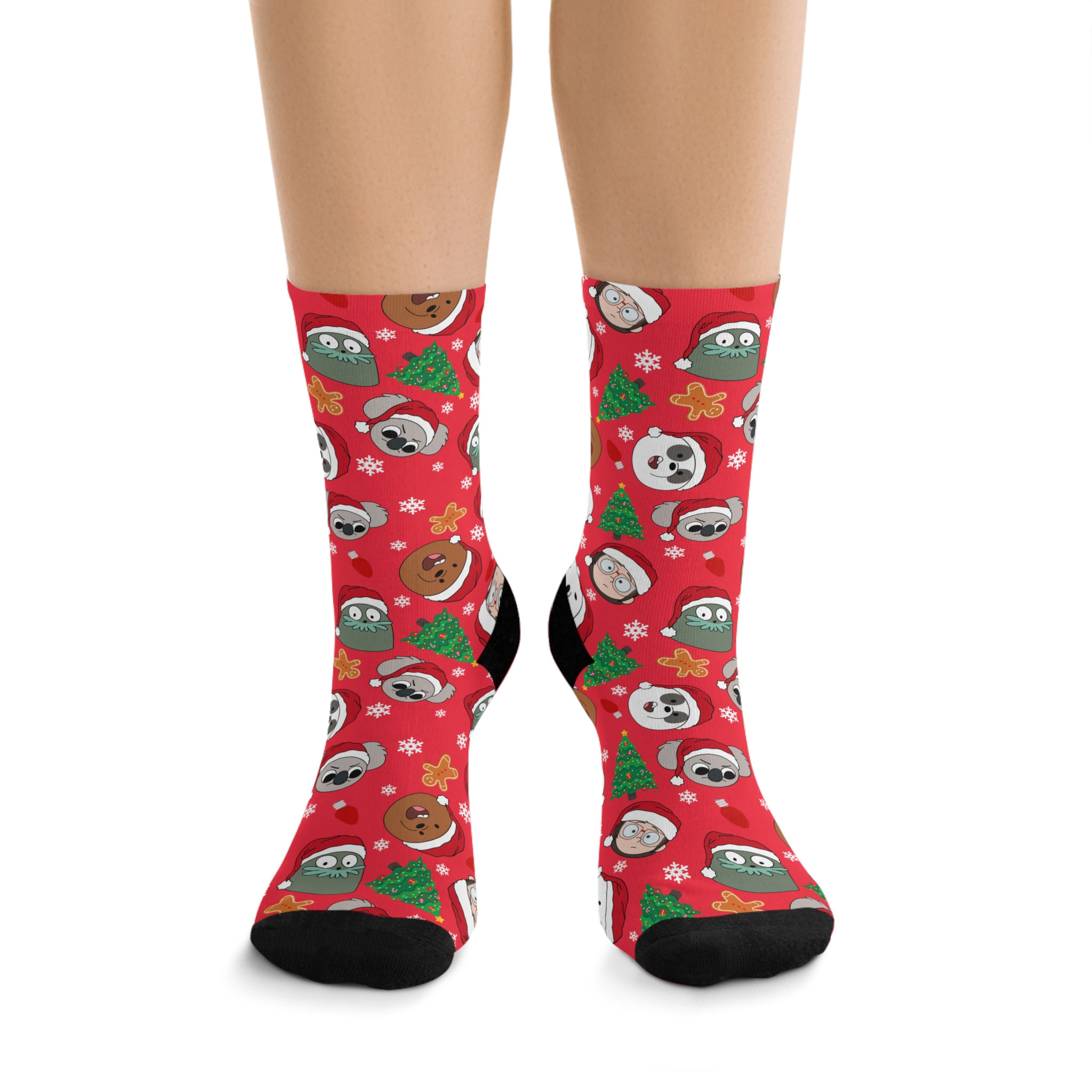 We Bare Bears Christmas Socks Recycled Poly Socks