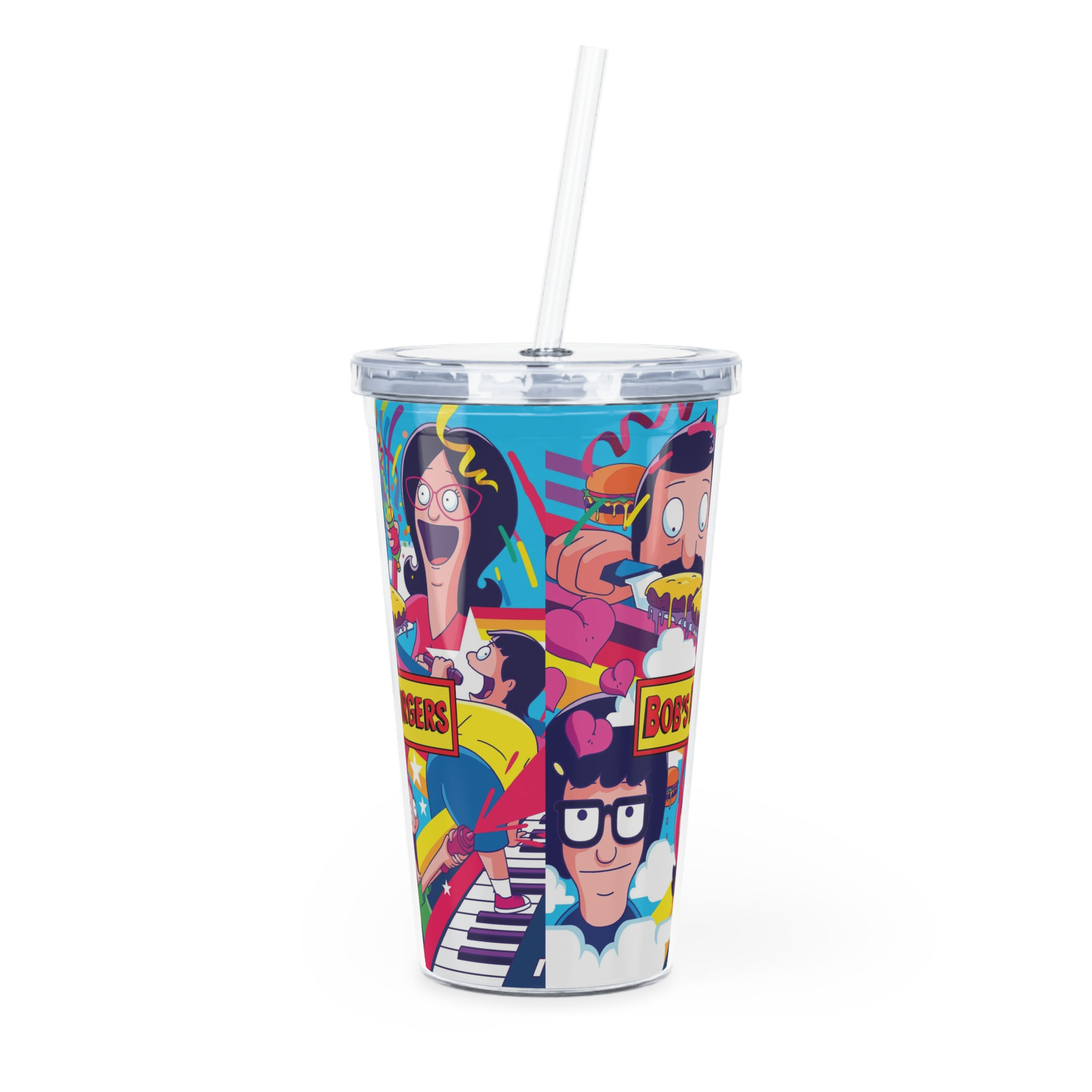 Bob's Burgers Tumbler | Bob's Burgers Plastic Tumbler with Straw Tina Louise Bob