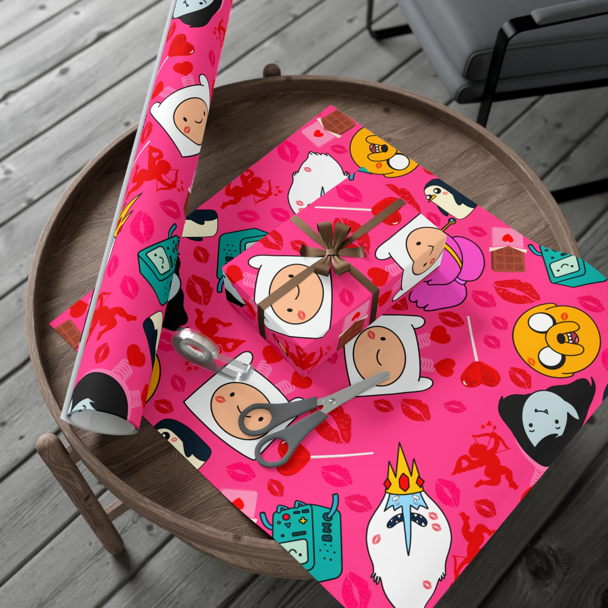 Adventure Time Valentine's Day Wrapping Paper | Vday Love Adventure Time Gift