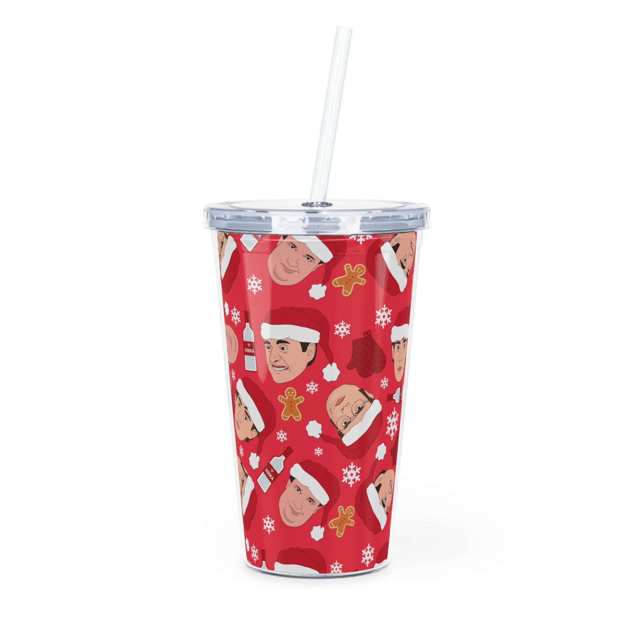 The Office Christmas Plastic Tumbler with Straw