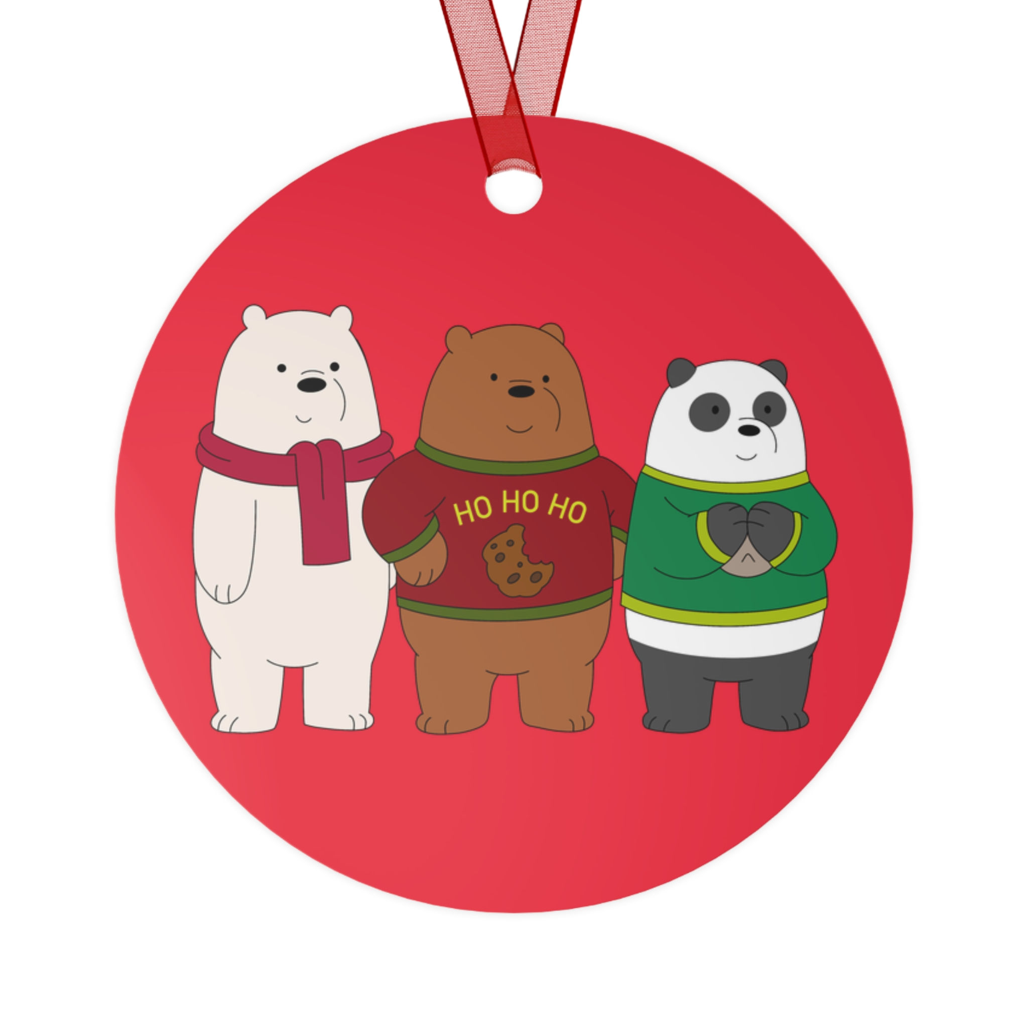 We Bare Bears Christmas Metal Ornaments