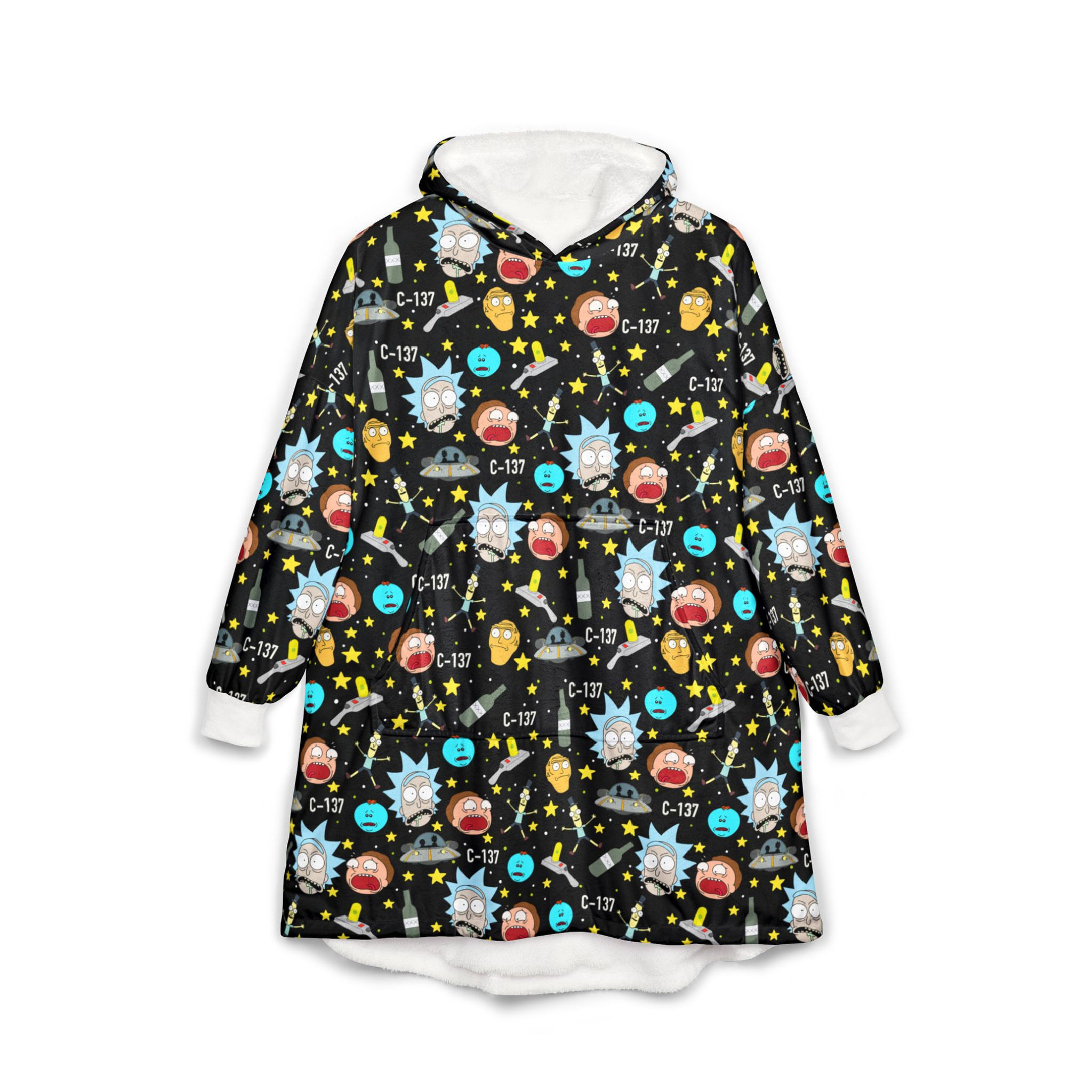 Rick And Morty Hooded Blanket | Rick Morty Unisex Hooded Blanket Space Cartoon