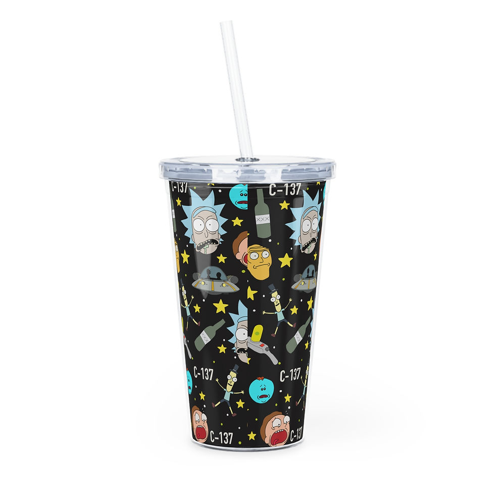 Thumbnail: Rick And Morty Tumbler | Rick Morty Plastic Tumbler with Straw
