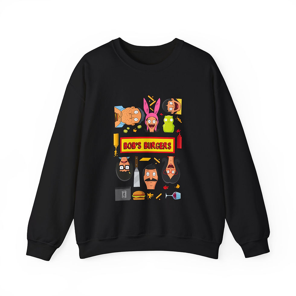Thumbnail: Bob's Burgers Graphic Crewneck | Bob's Burgers Louise Gene Tina Linda Bob