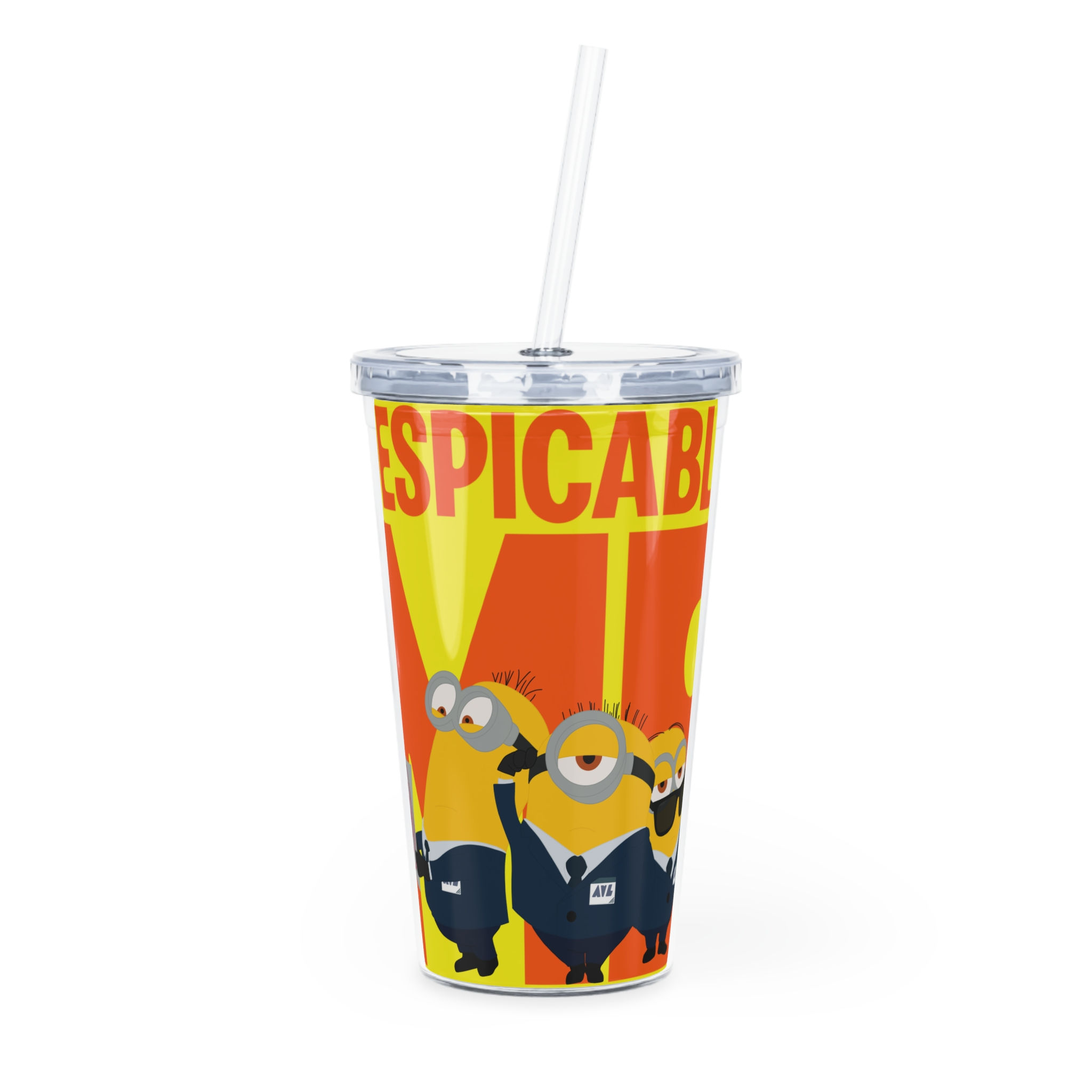 Despicable Me Tumbler | Minions Plastic Tumbler with Straw For Her For Him