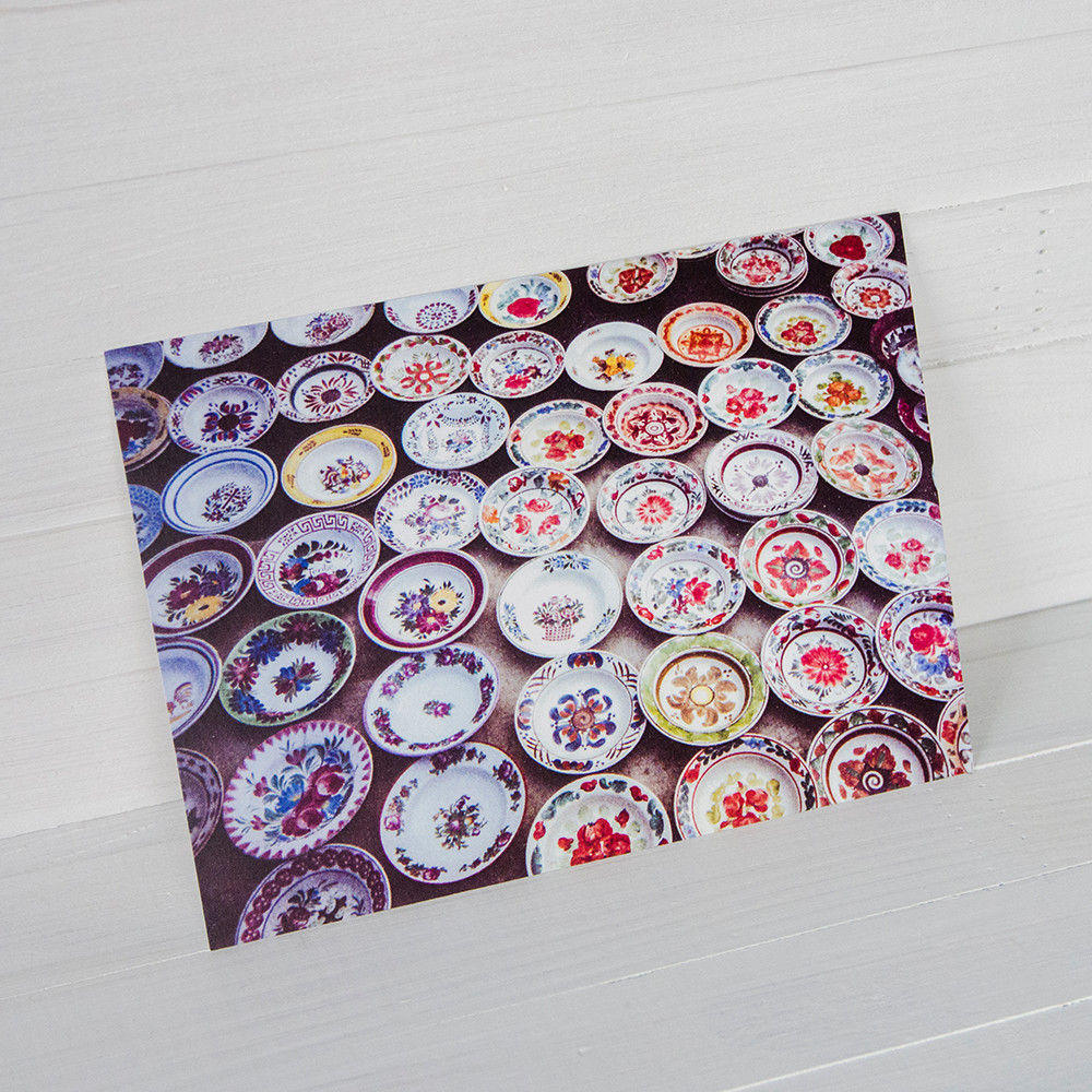 Postcard "cu farfurii" - Carte poștală