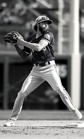 Rangers player turning double play