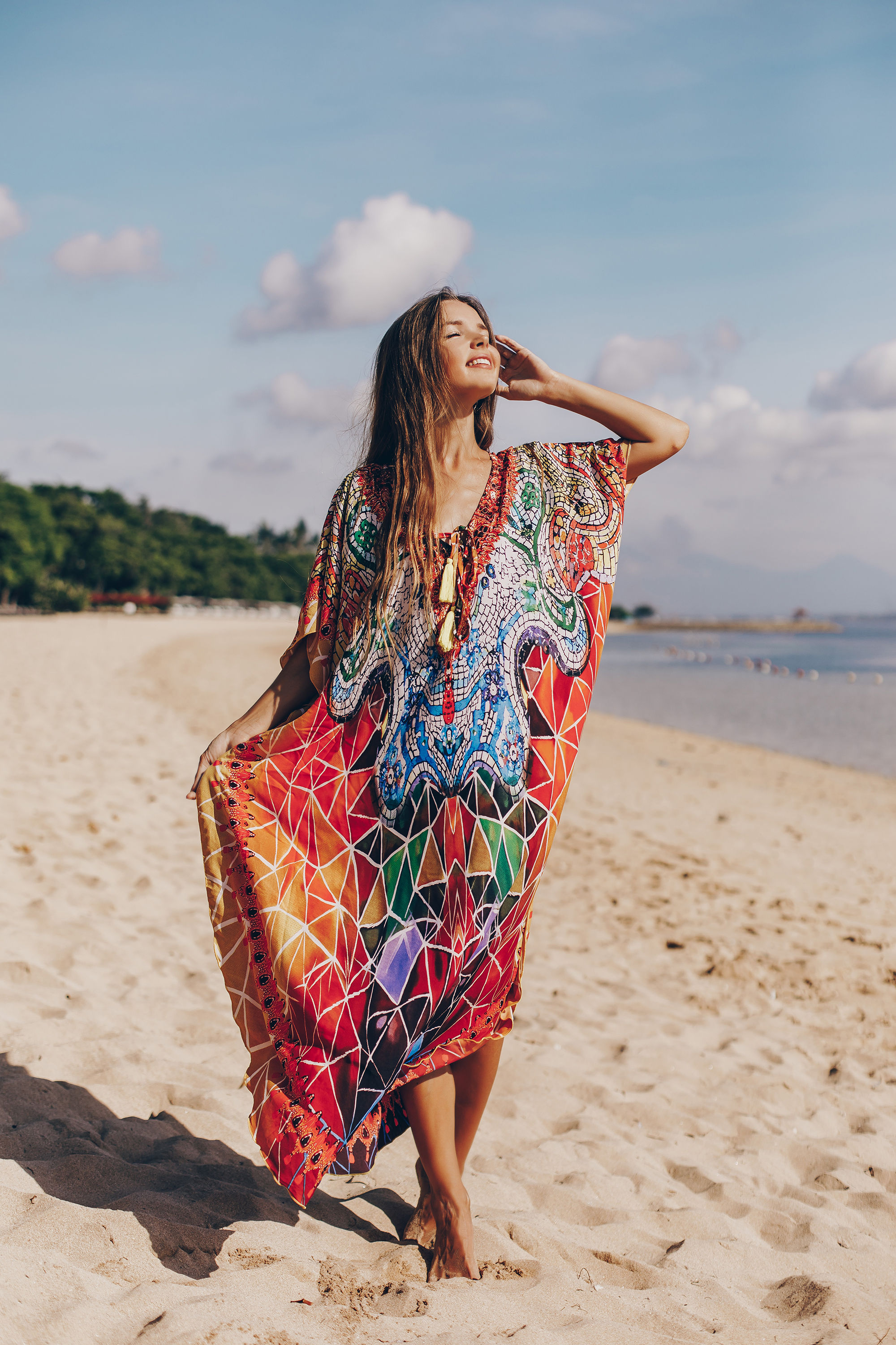 Floral print kaftan