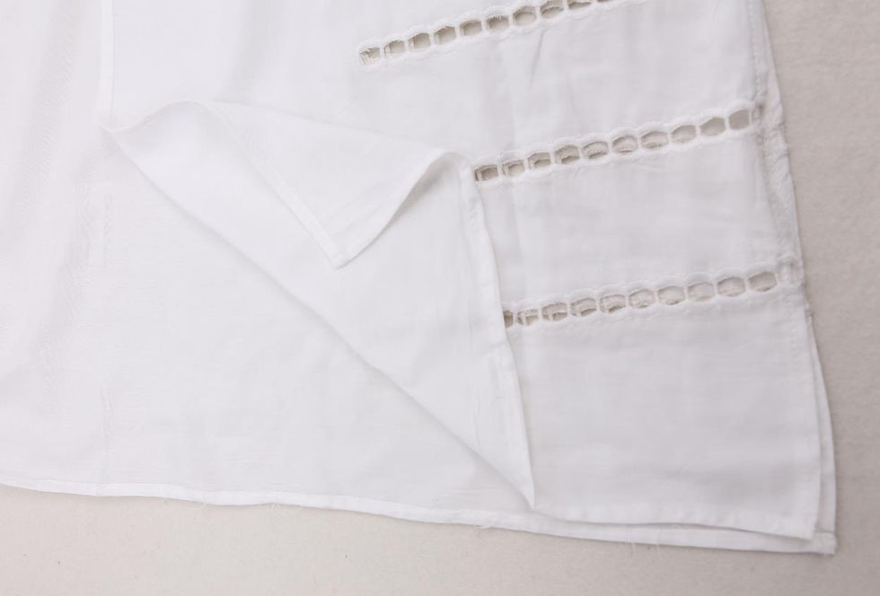 Thumbnail: Embroidered white kaftan with side split