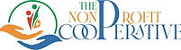 Logo features two hands holding stylized figures of a family in a green and orange circle on the left. Nonprofit cooperative