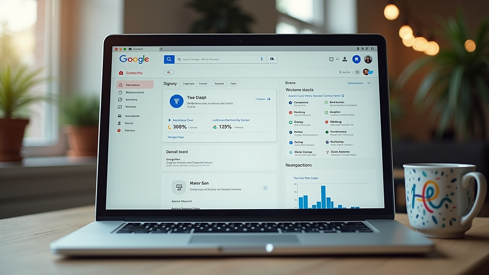 Close-up view of a Google My Business dashboard on a laptop screen