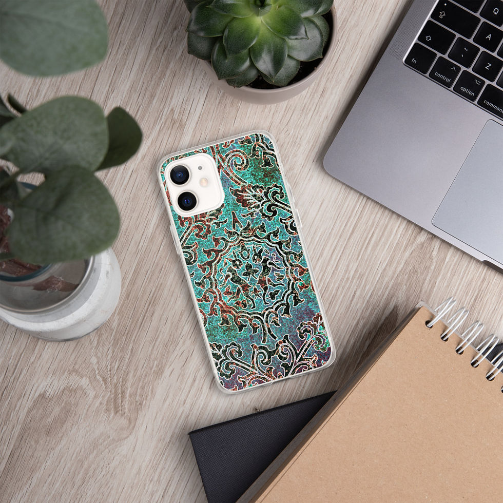 Thumbnail: Teal Twin Rabbits iPhone Case