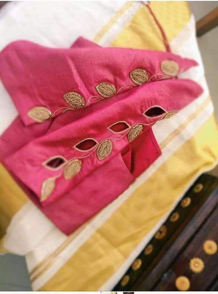 Thumbnail: Kerala tissue silk saree or set mundu with designer blouse piece
