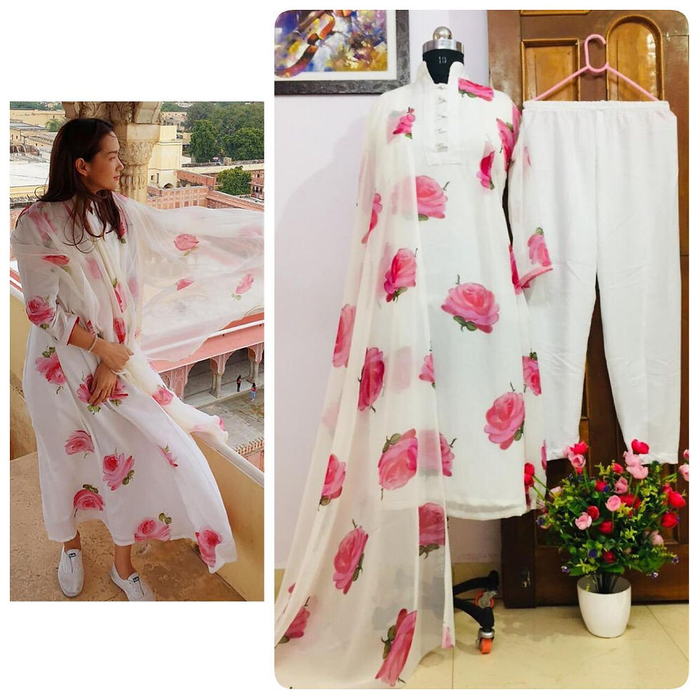 Thumbnail: NEW DESIGNER SUMMER SPECIAL FLORAL PRINT PANT STYLE SALWAR SUIT