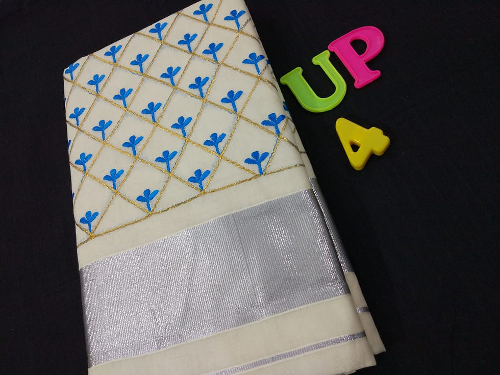 Thumbnail: 🌷 *Soft cotton saree with blouse*
🌷  *Attractive Motif embroidery work.
