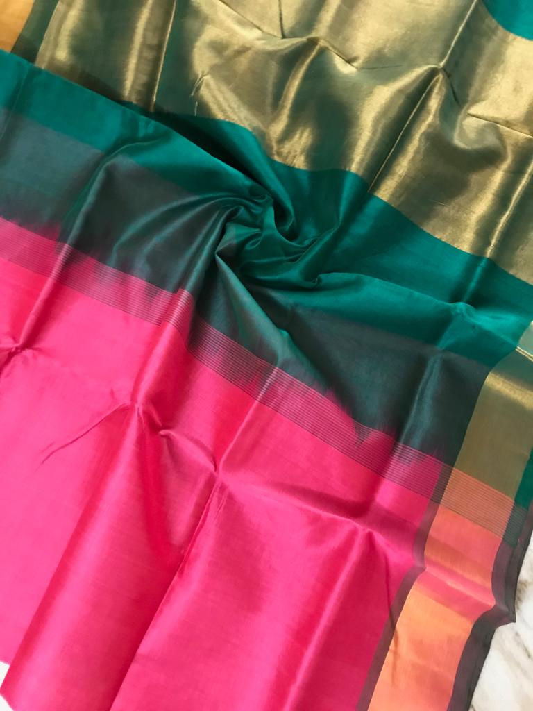 Thumbnail: Pure handloom Mangalagiri pattu sarees with zari border 

Price : 2829

Free shi