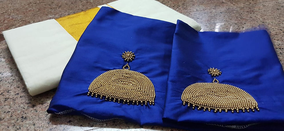 Thumbnail: Kerala tissue silk saree or set mundu with designer blouse piece
