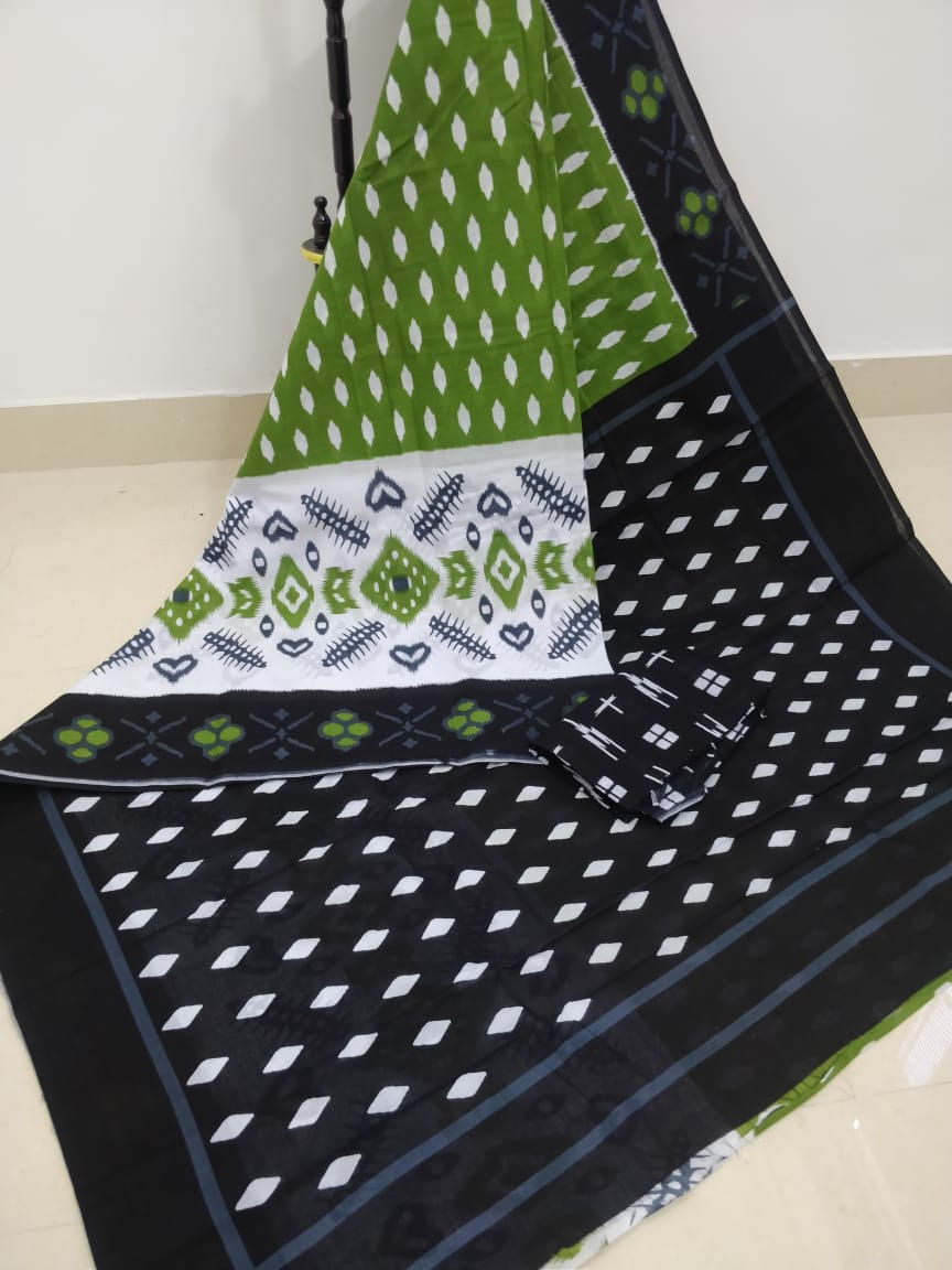 Thumbnail: New collection cotton mulmul ikkat print Sarees available.....

1199+