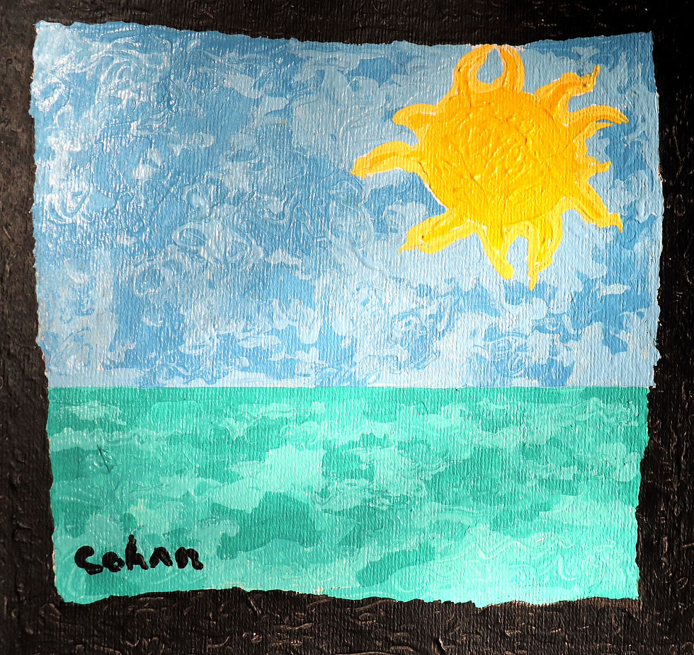 "A Sunrise" 2021 acrylic on paper 7.5 in x 7 in