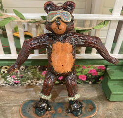 snow boarding bear