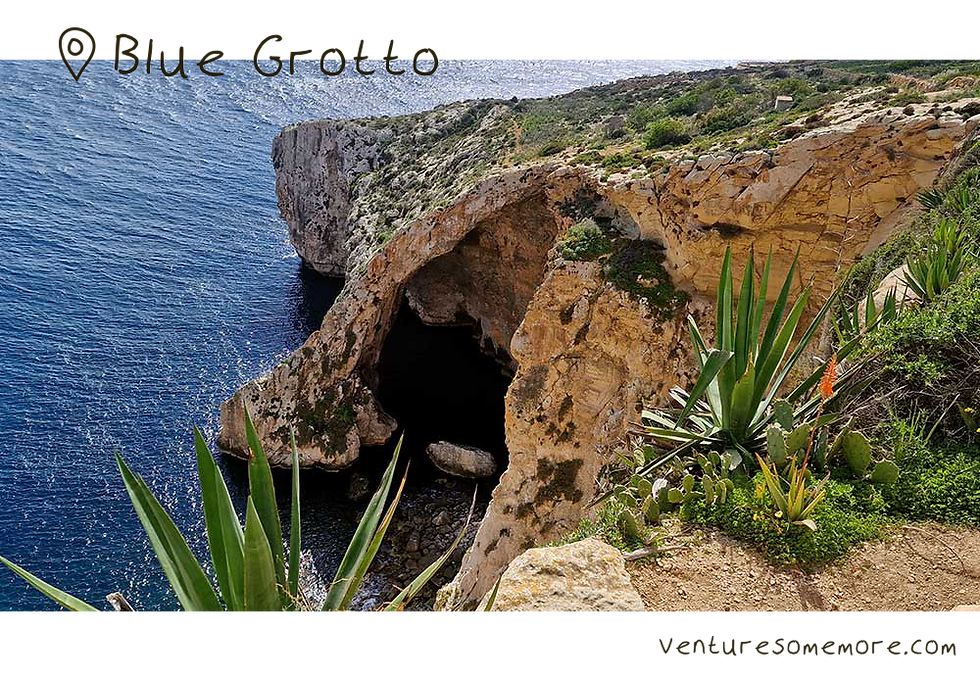 Malta Blue Grotto Cave view from above. Malta 3 day itinerary guide