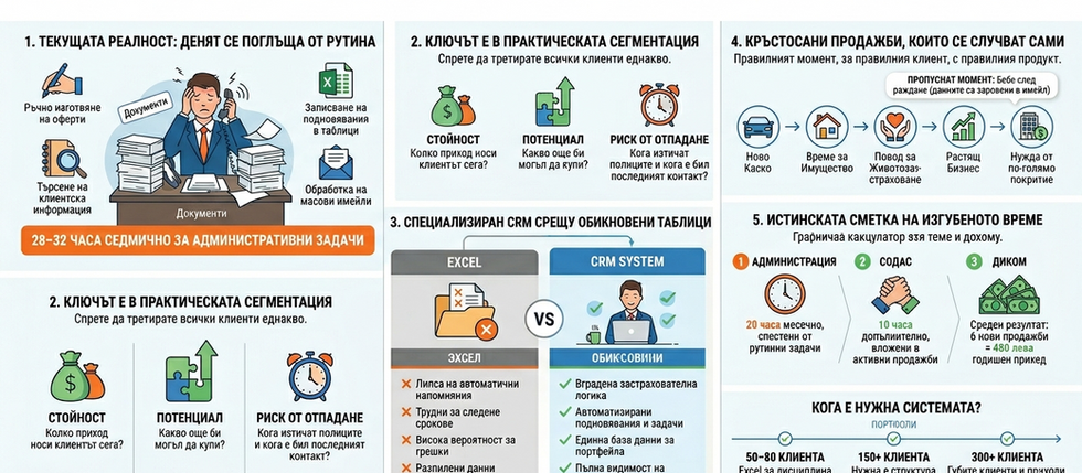 Инфографика: Бъдещето на застрахователния брокер: по-малко администрация, повече продажби