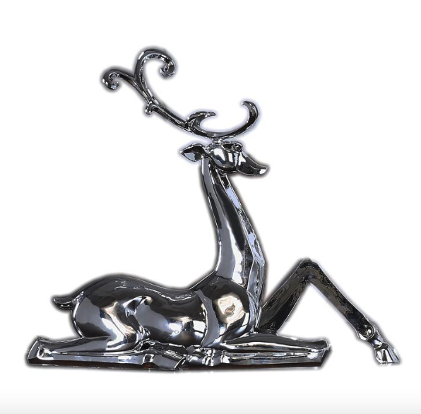 Metallic Sitting Deer