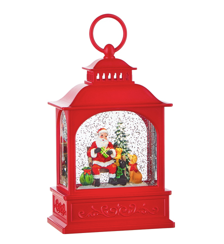 Dog Visiting Santa Water Lantern