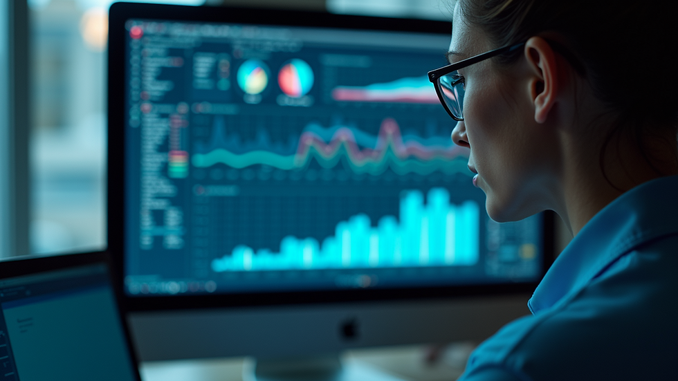 Close-up view of a researcher analyzing emotional data on a computer screen