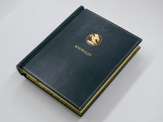Ledger: Visitors' book in full leather with three edge gilt in 22 carat gold.