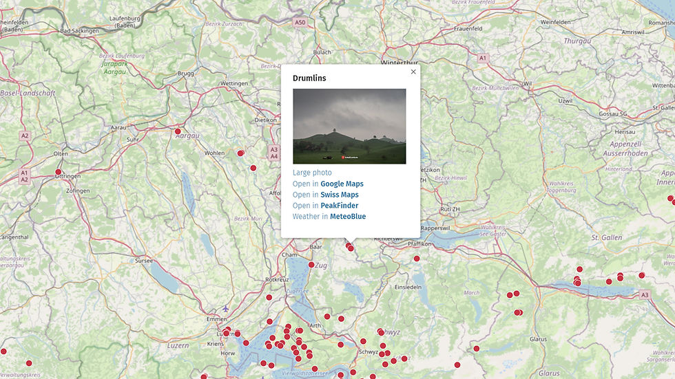 Miniature : Carte avec 500 spots photo en Suisse